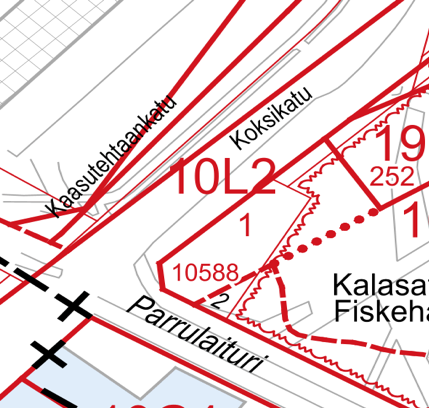 Suunniteltava asukastalo tulee Parrulaiturin ja Koksikadun kulmaan Kalasatamanpuiston leikkialueen reunalle.